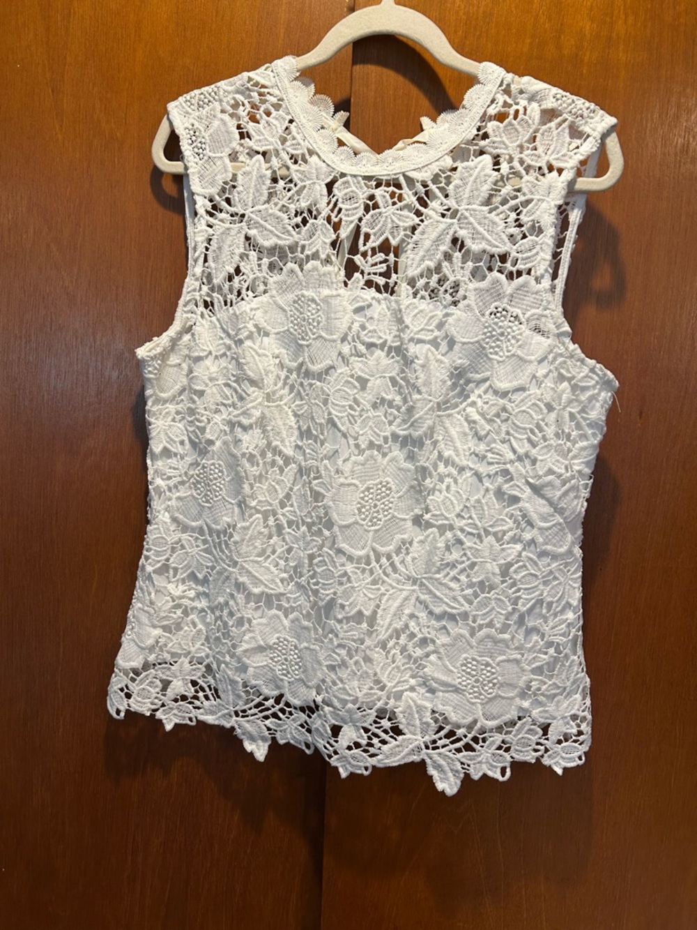 Nanette Lepore White Crochet Lace Sleeveless Camisole